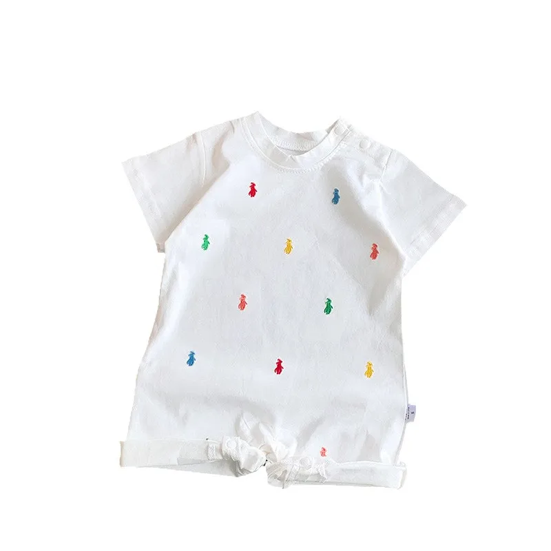 New Summer Clothing Short-sleeved Open-file Baby Onesie, Male and Female Baby Thin Pajamas, Climbing Clothes