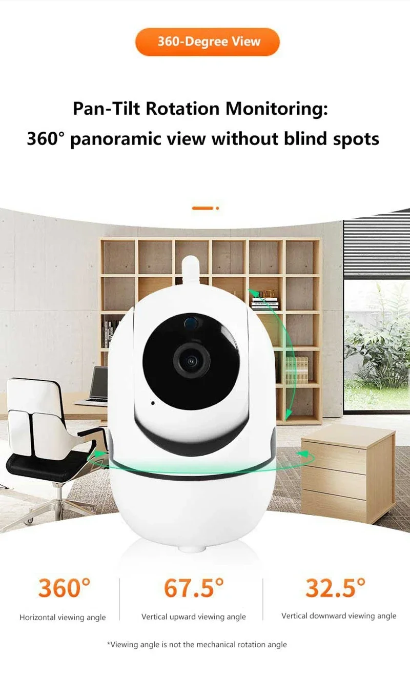 New Mini Camera Smart Home Auto Tracking 1080P Wifi IP Camera Full Night Vision Network Wireless CCTV Video Baby Security Camera