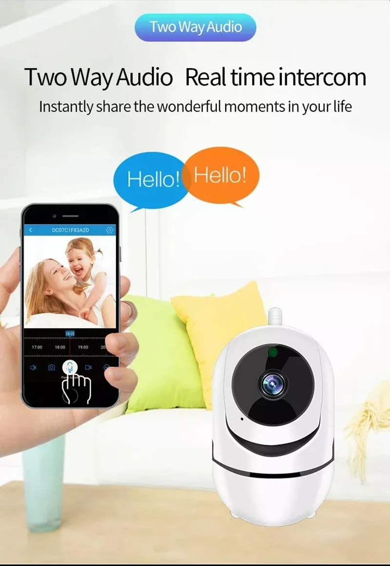 New Mini Camera Smart Home Auto Tracking 1080P Wifi IP Camera Full Night Vision Network Wireless CCTV Video Baby Security Camera