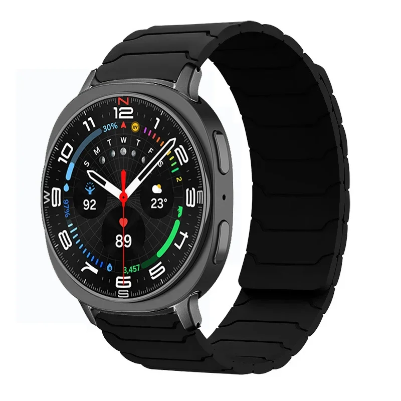 Magnetic Silicone Band for Samsung Galaxy Watch Ultra 2025 47mm Bracelet for Galaxy 8 40mm 44mm/8 Classic 46mm Sports Strap