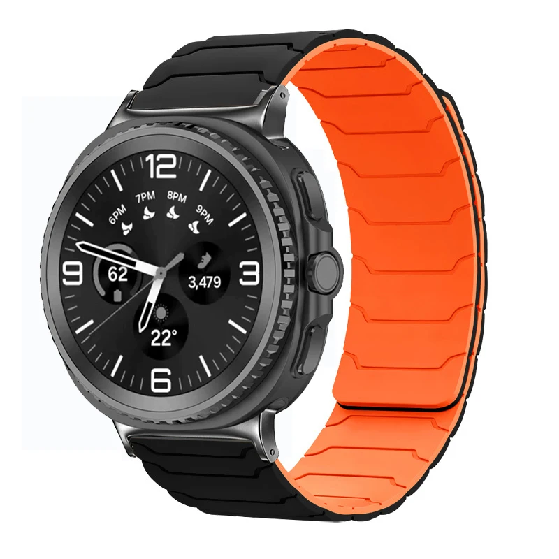 Magnetic Silicone Band for Samsung Galaxy Watch Ultra 2025 47mm Bracelet for Galaxy 8 40mm 44mm/8 Classic 46mm Sports Strap