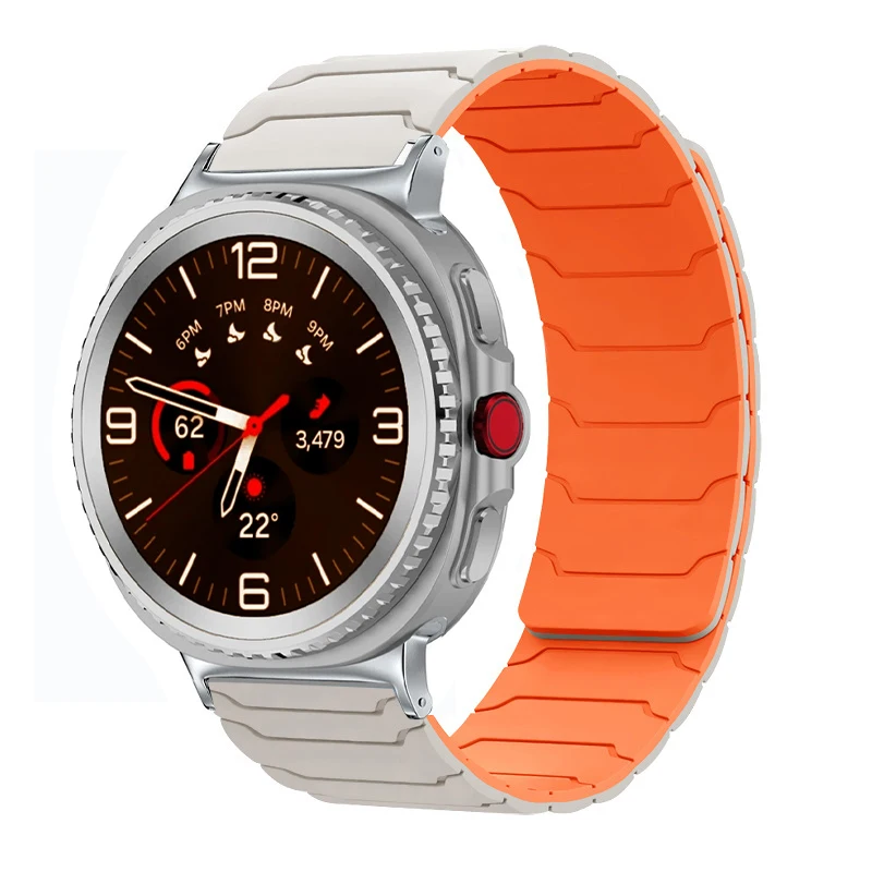 Magnetic Silicone Band for Samsung Galaxy Watch Ultra 2025 47mm Bracelet for Galaxy 8 40mm 44mm/8 Classic 46mm Sports Strap