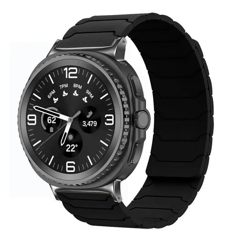 Magnetic Silicone Band for Samsung Galaxy Watch Ultra 2025 47mm Bracelet for Galaxy 8 40mm 44mm/8 Classic 46mm Sports Strap