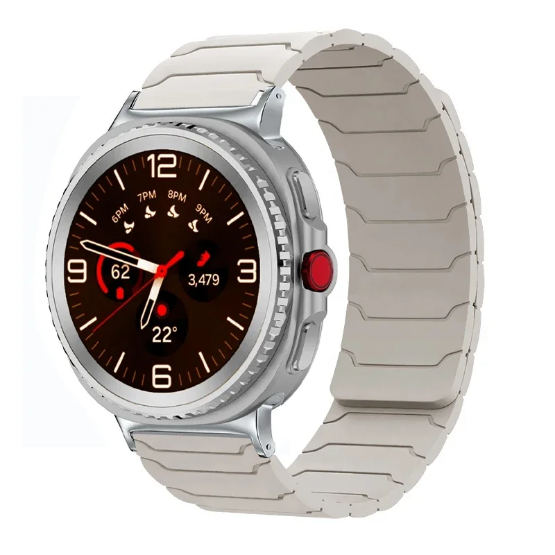 Magnetic Silicone Band for Samsung Galaxy Watch Ultra 2025 47mm Bracelet for Galaxy 8 40mm 44mm/8 Classic 46mm Sports Strap