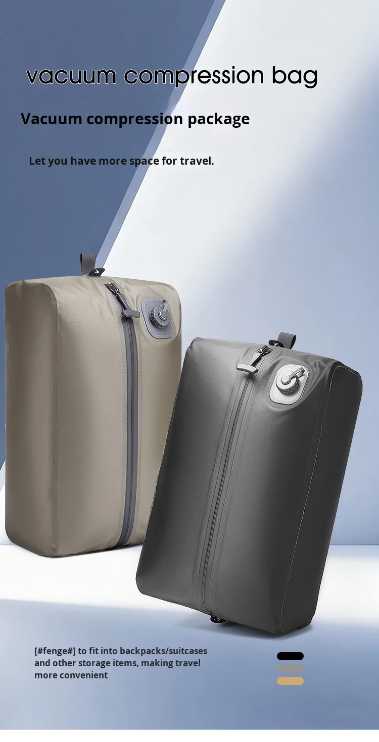 Automatic Vacuum Bag(Air Pump inside) Reusable Storage Bag Folding Outdoor Travel Compression Bag for Suitcases Backpack Luggage
