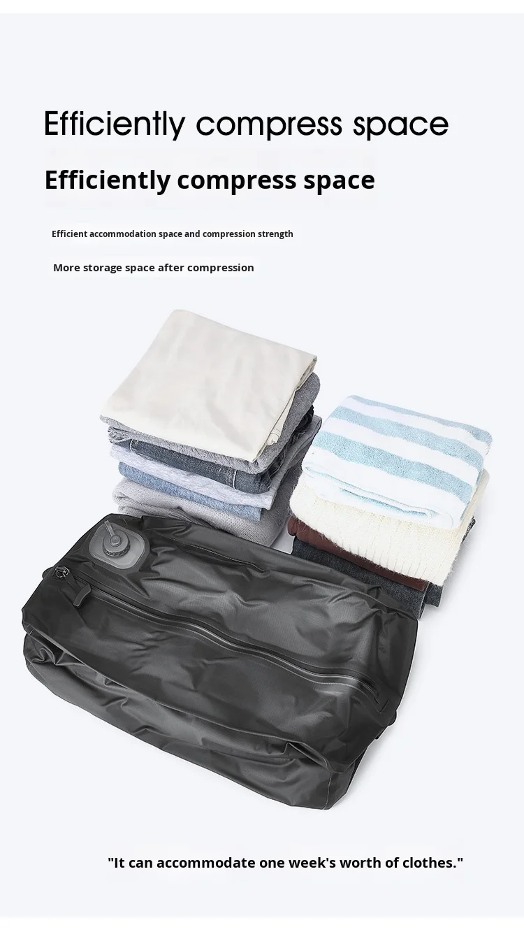 Automatic Vacuum Bag(Air Pump inside) Reusable Storage Bag Folding Outdoor Travel Compression Bag for Suitcases Backpack Luggage