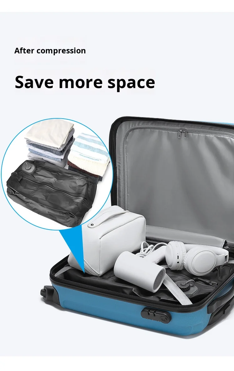 Automatic Vacuum Bag(Air Pump inside) Reusable Storage Bag Folding Outdoor Travel Compression Bag for Suitcases Backpack Luggage