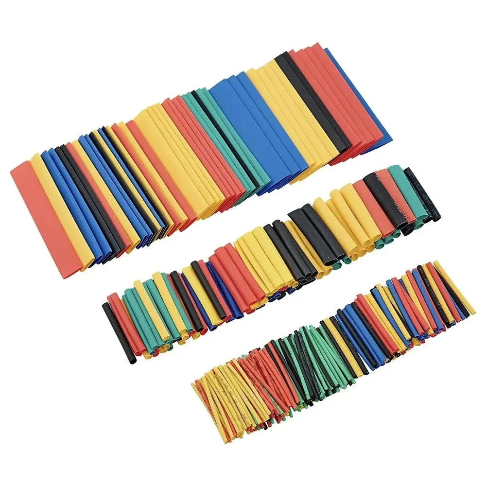 580PCS 2: 1 Cable Shrink Tube Kit Heat Assorted Pack Thermoretractile Insulation Sleeving Cable Wire Shrink Wrapping for DIY