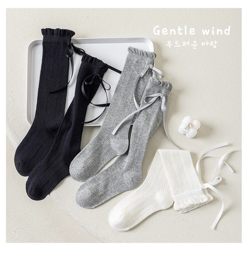 Summer Kids Long Socks For Girls Mesh Thin Children's Calf Sock Solid Soft Fashion Child Knee High Baby Girl New Socks 3-12Years