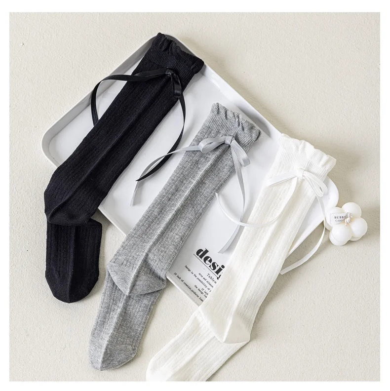 Summer Kids Long Socks For Girls Mesh Thin Children's Calf Sock Solid Soft Fashion Child Knee High Baby Girl New Socks 3-12Years