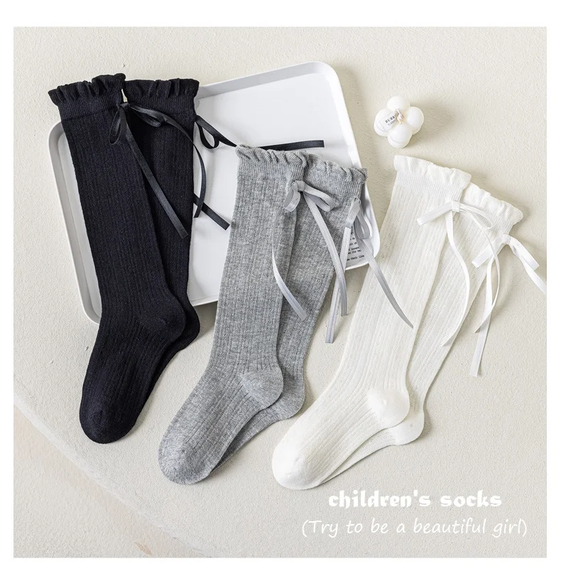 Summer Kids Long Socks For Girls Mesh Thin Children's Calf Sock Solid Soft Fashion Child Knee High Baby Girl New Socks 3-12Years