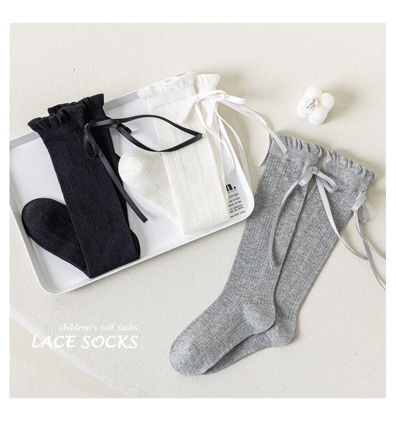 Summer Kids Long Socks For Girls Mesh Thin Children's Calf Sock Solid Soft Fashion Child Knee High Baby Girl New Socks 3-12Years