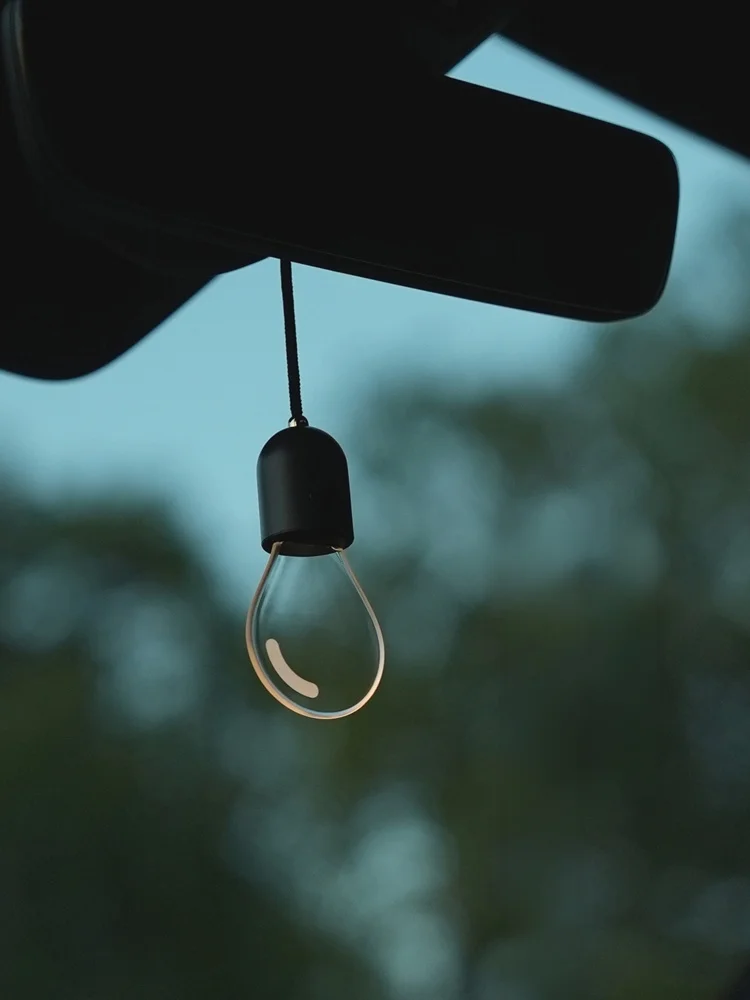 SEAMETAL Elegant Bulb Light Car Pendant Mirror Hanging Soft Glow LED Ambient Light Night Light Decoration Ornament for Vehicle