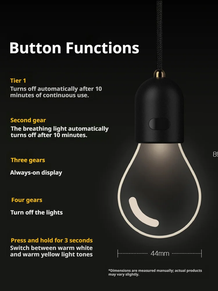 SEAMETAL Elegant Bulb Light Car Pendant Mirror Hanging Soft Glow LED Ambient Light Night Light Decoration Ornament for Vehicle