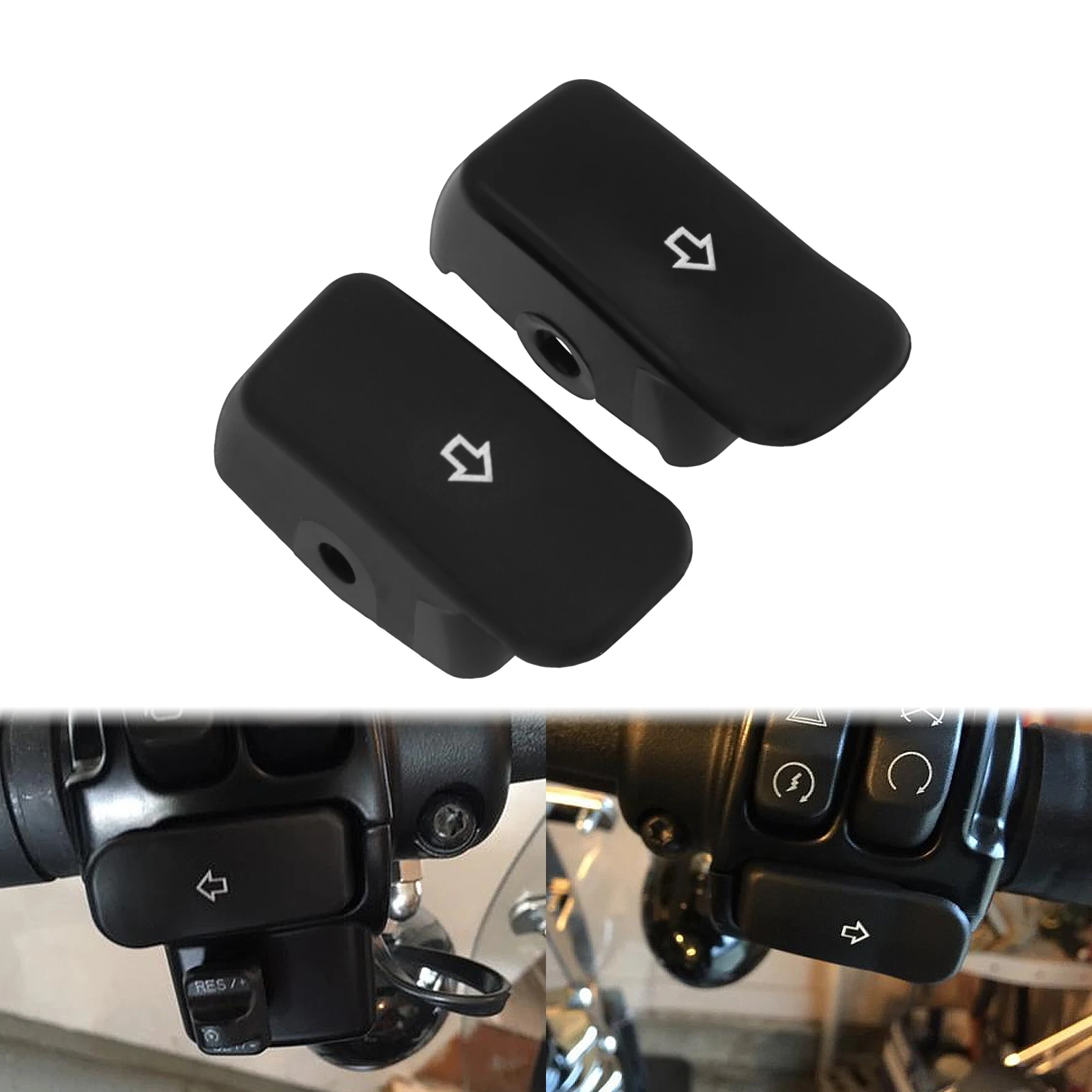 Motorcycle Turn Signal Switch Extension Caps Black Extended Button Cover For Harley Softail Breakout Slim FLS FLST FXD FXST