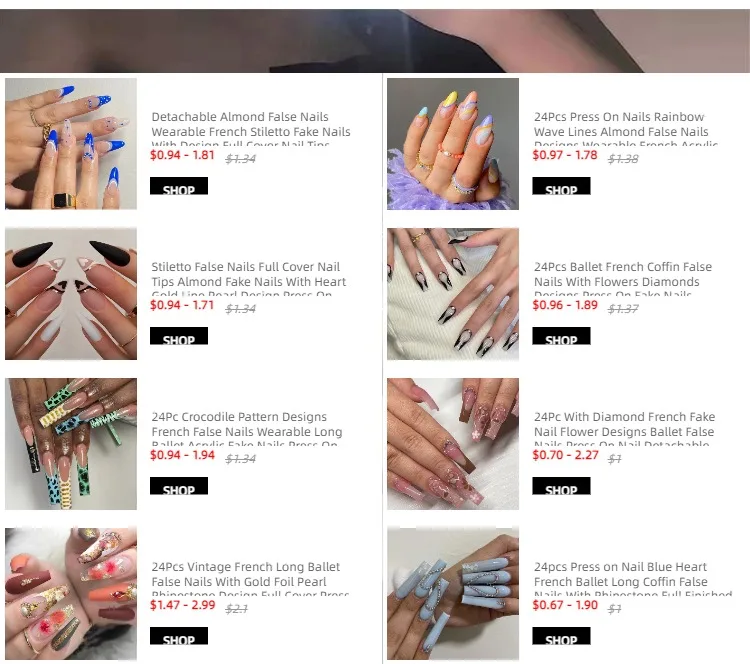 24pcs False Nails Solid Color Long Ballet Fake Nails Full Cover Coffin Nail Tips Press On Nails Kit With Glue Detachable