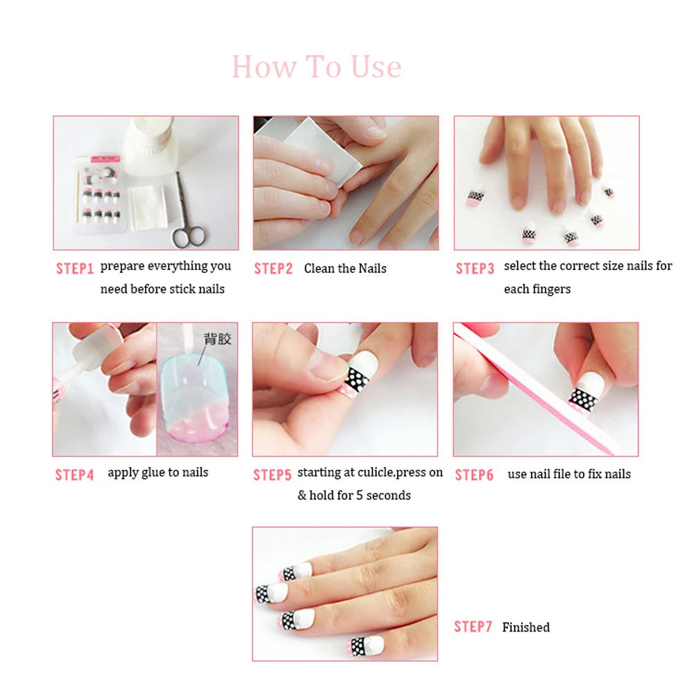24pcs False Nails Solid Color Long Ballet Fake Nails Full Cover Coffin Nail Tips Press On Nails Kit With Glue Detachable