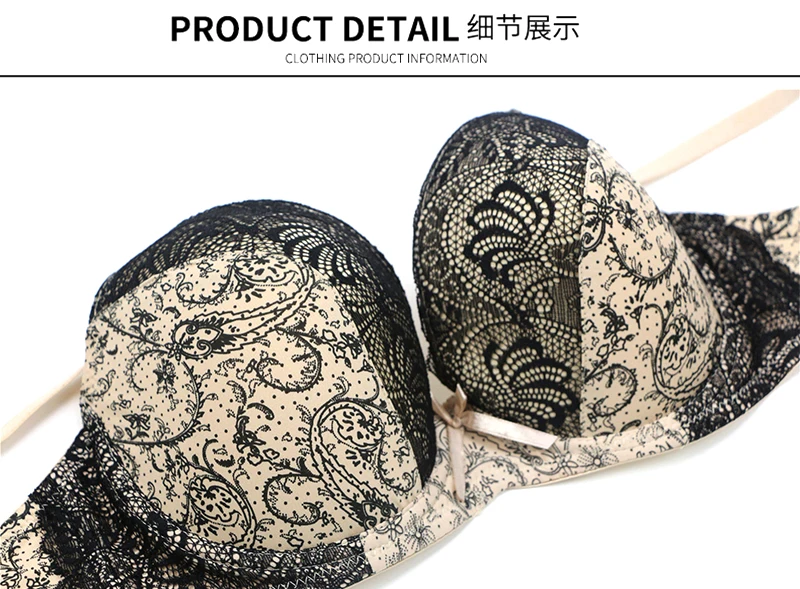 New Sexy Lace Push Up Bras For Women Plus Size Female Plunge Bow Floral Lingerie D DD EF Full Cup Brassiere