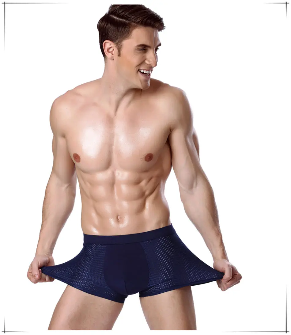 8pcs/Lot Panties Underwear Boxer Men's Sexy Mesh Male Shorts Transparent Plus Large Size 6xl 7xl 8xl Trunks for Man