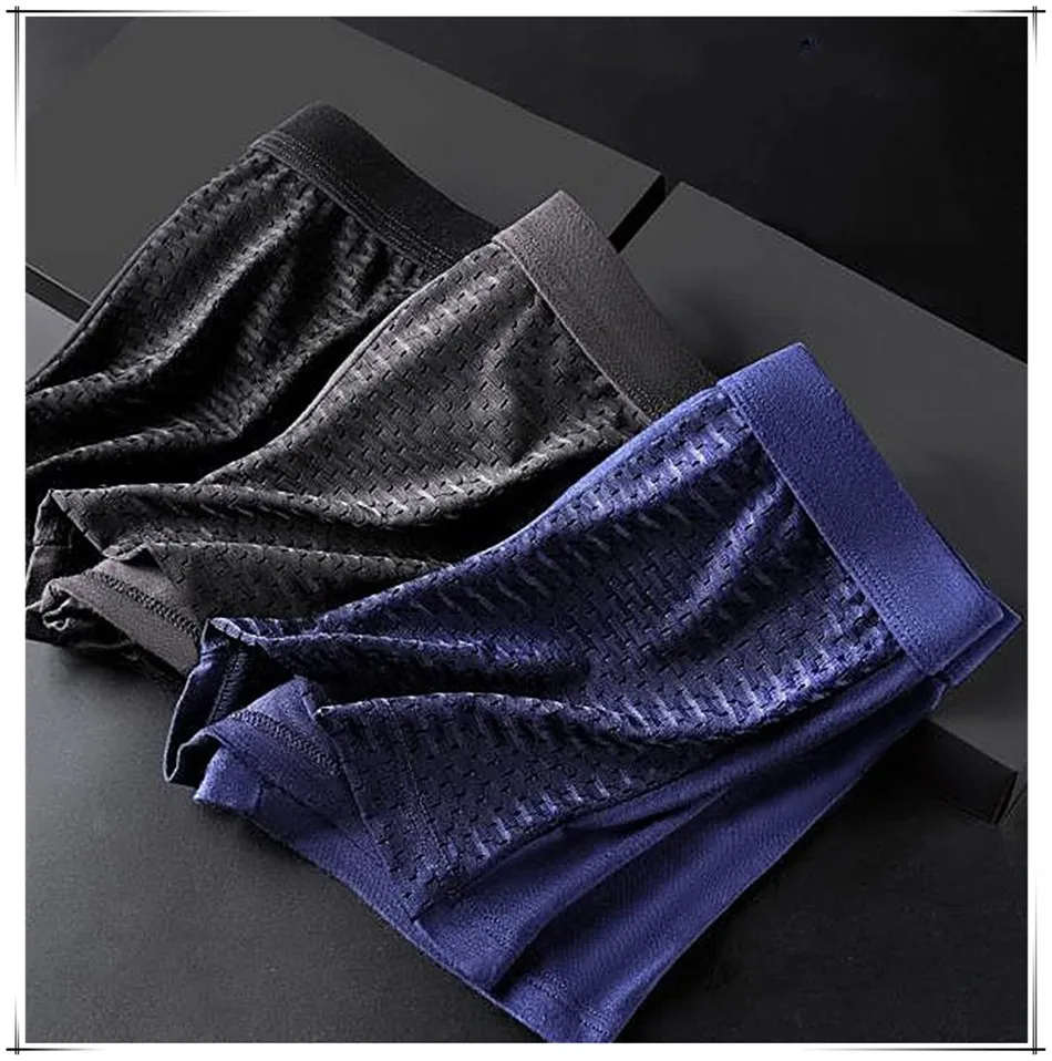 8pcs/Lot Panties Underwear Boxer Men's Sexy Mesh Male Shorts Transparent Plus Large Size 6xl 7xl 8xl Trunks for Man