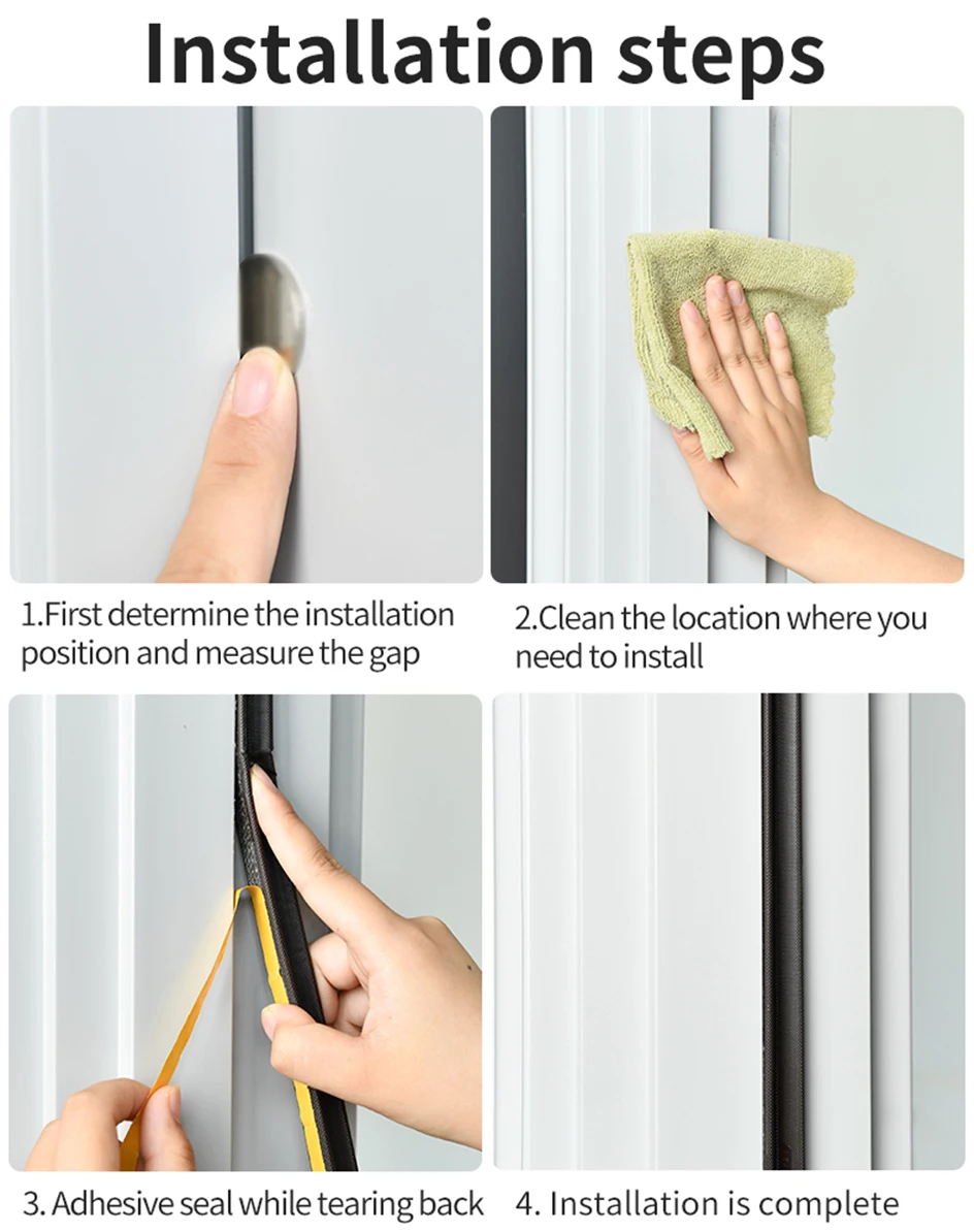 V Shape Weather Stripping Foam Strip Tape Seal Insulation Soundproofing Anti-Collision for Doors and Window Frame Gasket Draft