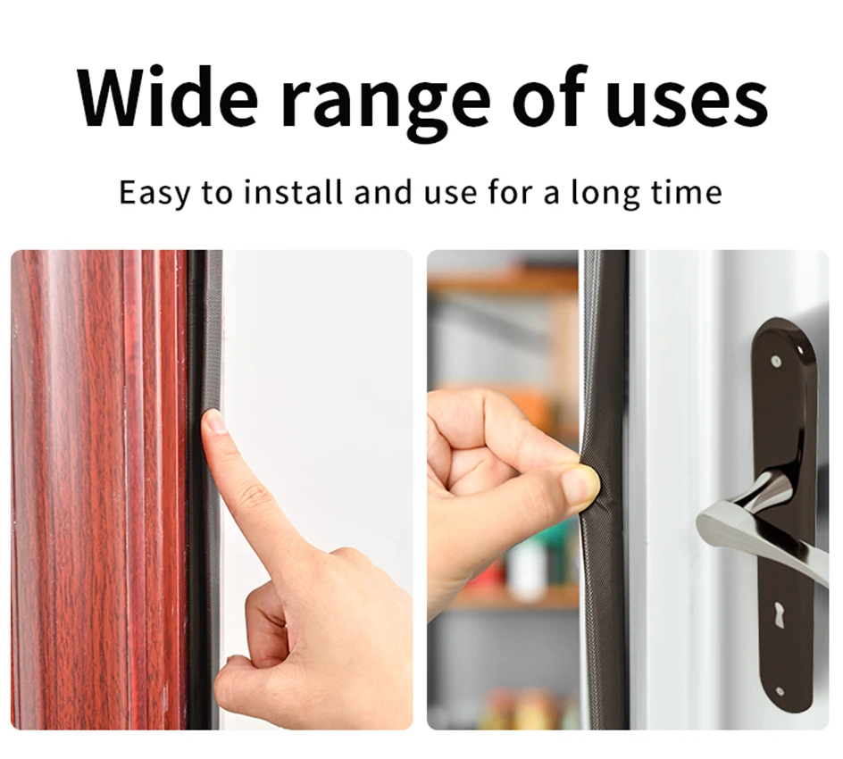 V Shape Weather Stripping Foam Strip Tape Seal Insulation Soundproofing Anti-Collision for Doors and Window Frame Gasket Draft