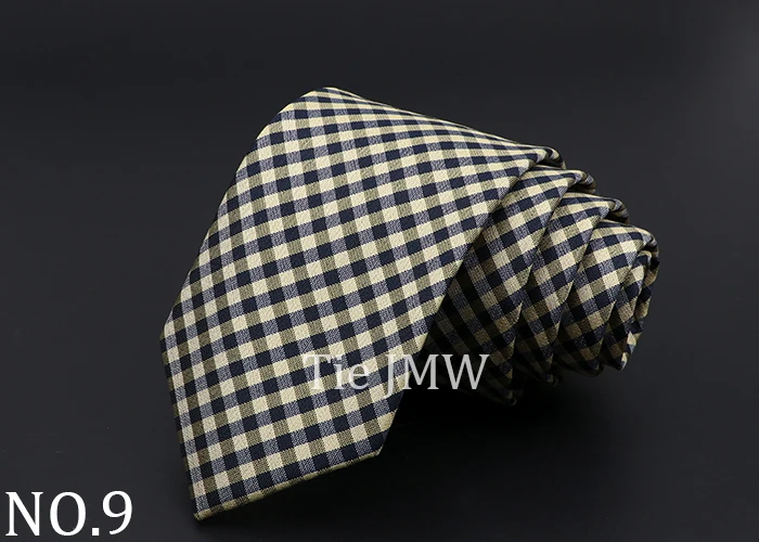 Casual 7cm Plaid Ties For Men Skinny Red Blue Tie Fashion Polyester Strip Necktie Business Slim Shirt Accessories Gift Cravate