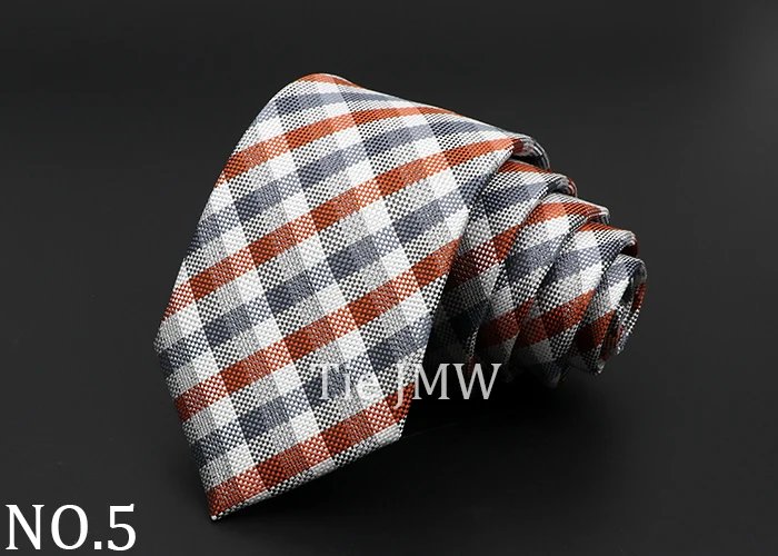 Casual 7cm Plaid Ties For Men Skinny Red Blue Tie Fashion Polyester Strip Necktie Business Slim Shirt Accessories Gift Cravate