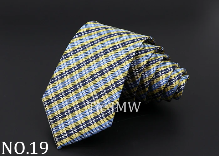 Casual 7cm Plaid Ties For Men Skinny Red Blue Tie Fashion Polyester Strip Necktie Business Slim Shirt Accessories Gift Cravate