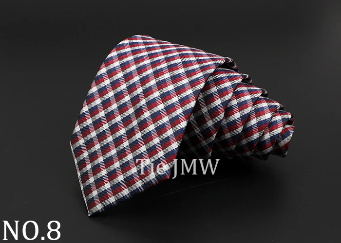 Casual 7cm Plaid Ties For Men Skinny Red Blue Tie Fashion Polyester Strip Necktie Business Slim Shirt Accessories Gift Cravate