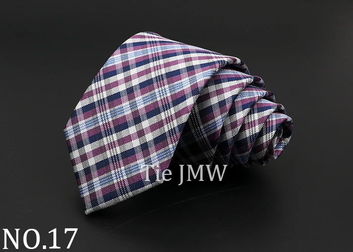 Casual 7cm Plaid Ties For Men Skinny Red Blue Tie Fashion Polyester Strip Necktie Business Slim Shirt Accessories Gift Cravate