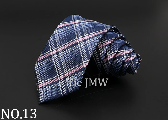 Casual 7cm Plaid Ties For Men Skinny Red Blue Tie Fashion Polyester Strip Necktie Business Slim Shirt Accessories Gift Cravate