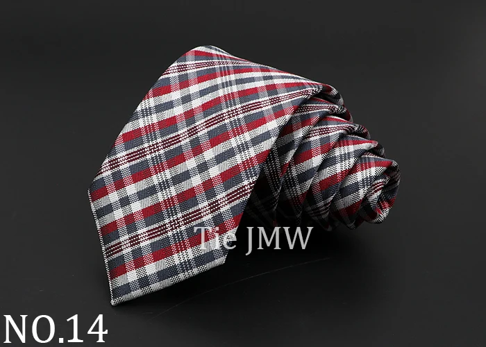 Casual 7cm Plaid Ties For Men Skinny Red Blue Tie Fashion Polyester Strip Necktie Business Slim Shirt Accessories Gift Cravate