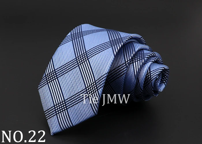 Casual 7cm Plaid Ties For Men Skinny Red Blue Tie Fashion Polyester Strip Necktie Business Slim Shirt Accessories Gift Cravate