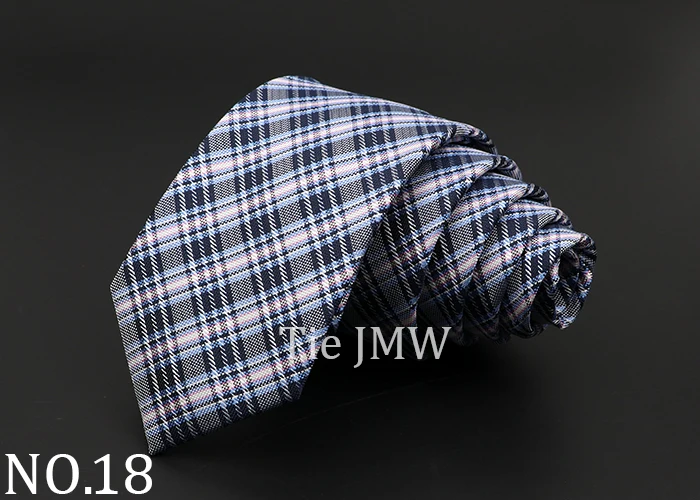 Casual 7cm Plaid Ties For Men Skinny Red Blue Tie Fashion Polyester Strip Necktie Business Slim Shirt Accessories Gift Cravate