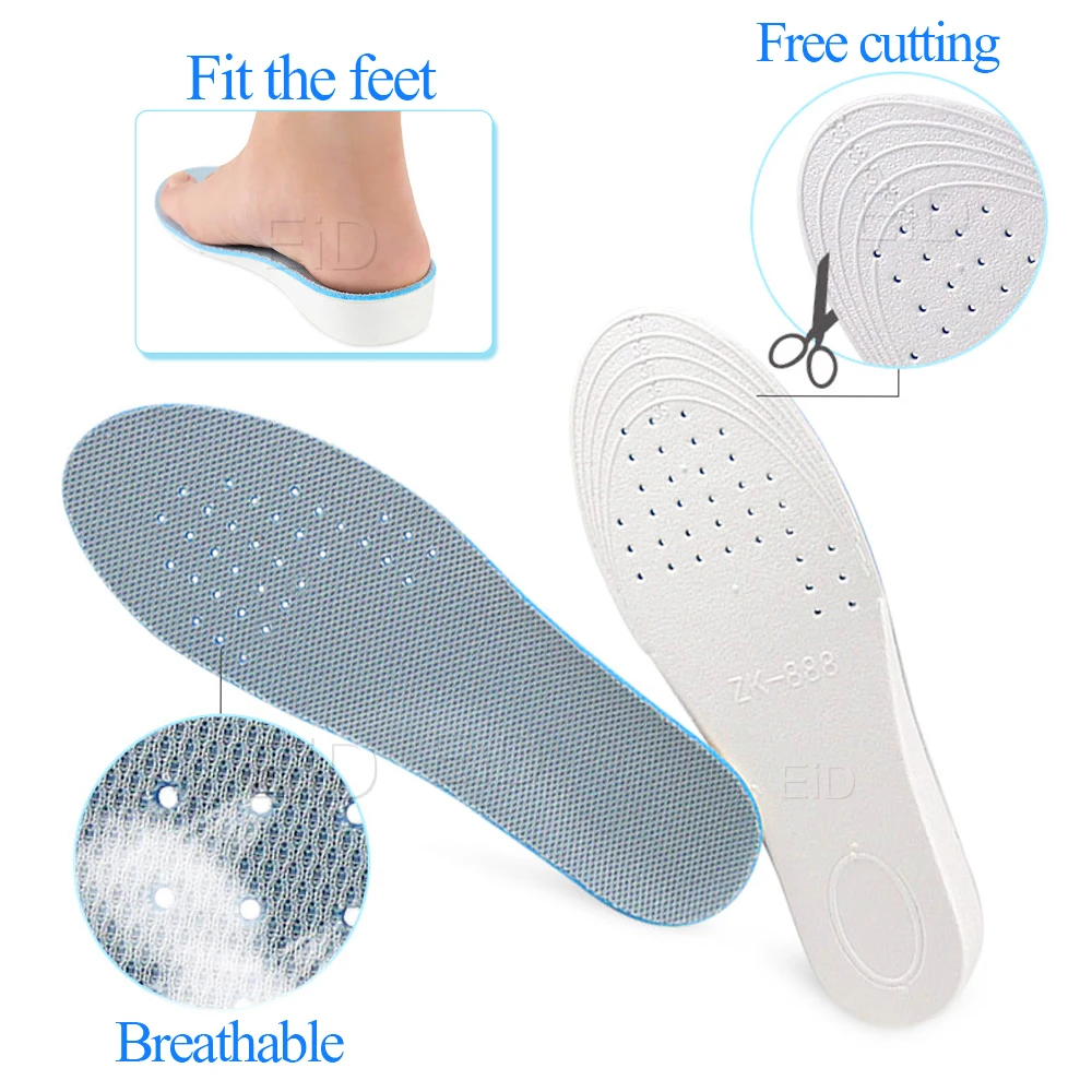 Invisible EVA Ultra Thin Height Increase Insoles with Breathable Comfortable Polyester Bottom Shoe Insole Height 1-3.5cm Unisex