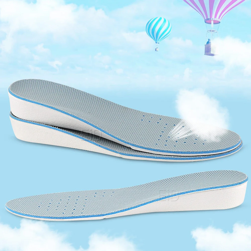 Invisible EVA Ultra Thin Height Increase Insoles with Breathable Comfortable Polyester Bottom Shoe Insole Height 1-3.5cm Unisex