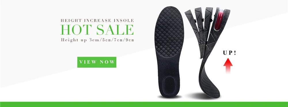 Invisible EVA Ultra Thin Height Increase Insoles with Breathable Comfortable Polyester Bottom Shoe Insole Height 1-3.5cm Unisex