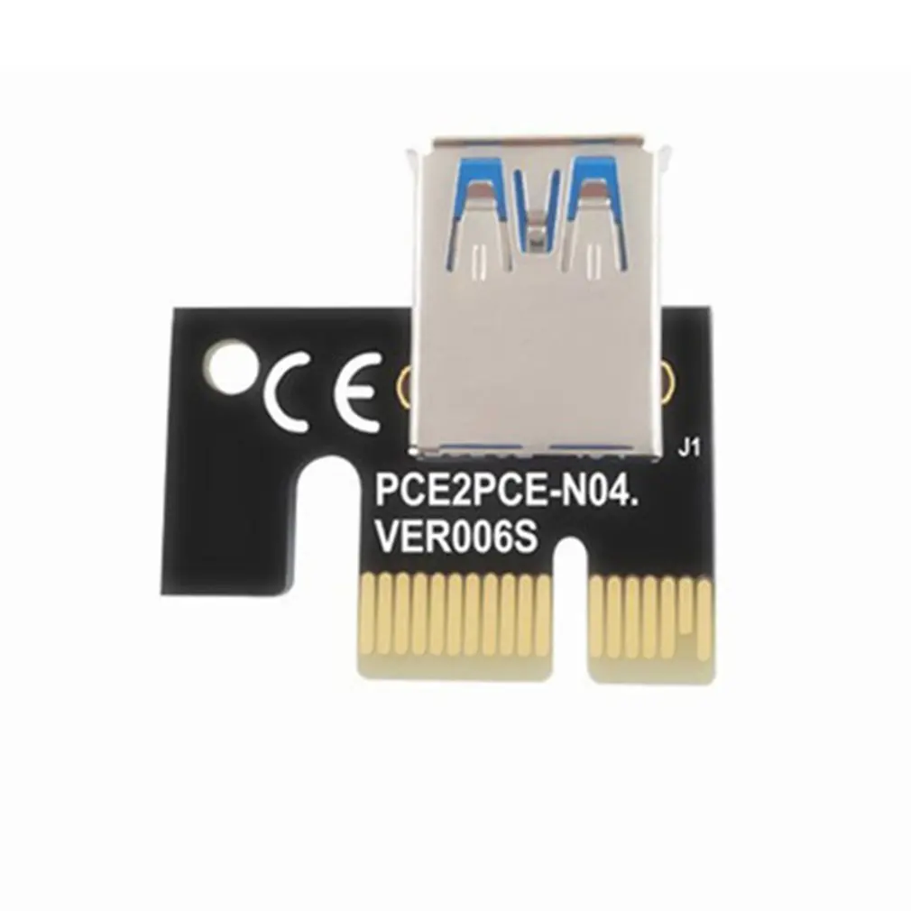 PCI-E Riser 009S 1X 16x Extender PCI E USB Riser 009S Dual 6Pin Adapter Card SATA 15pin for BTC USB 3.0 Graphics Card