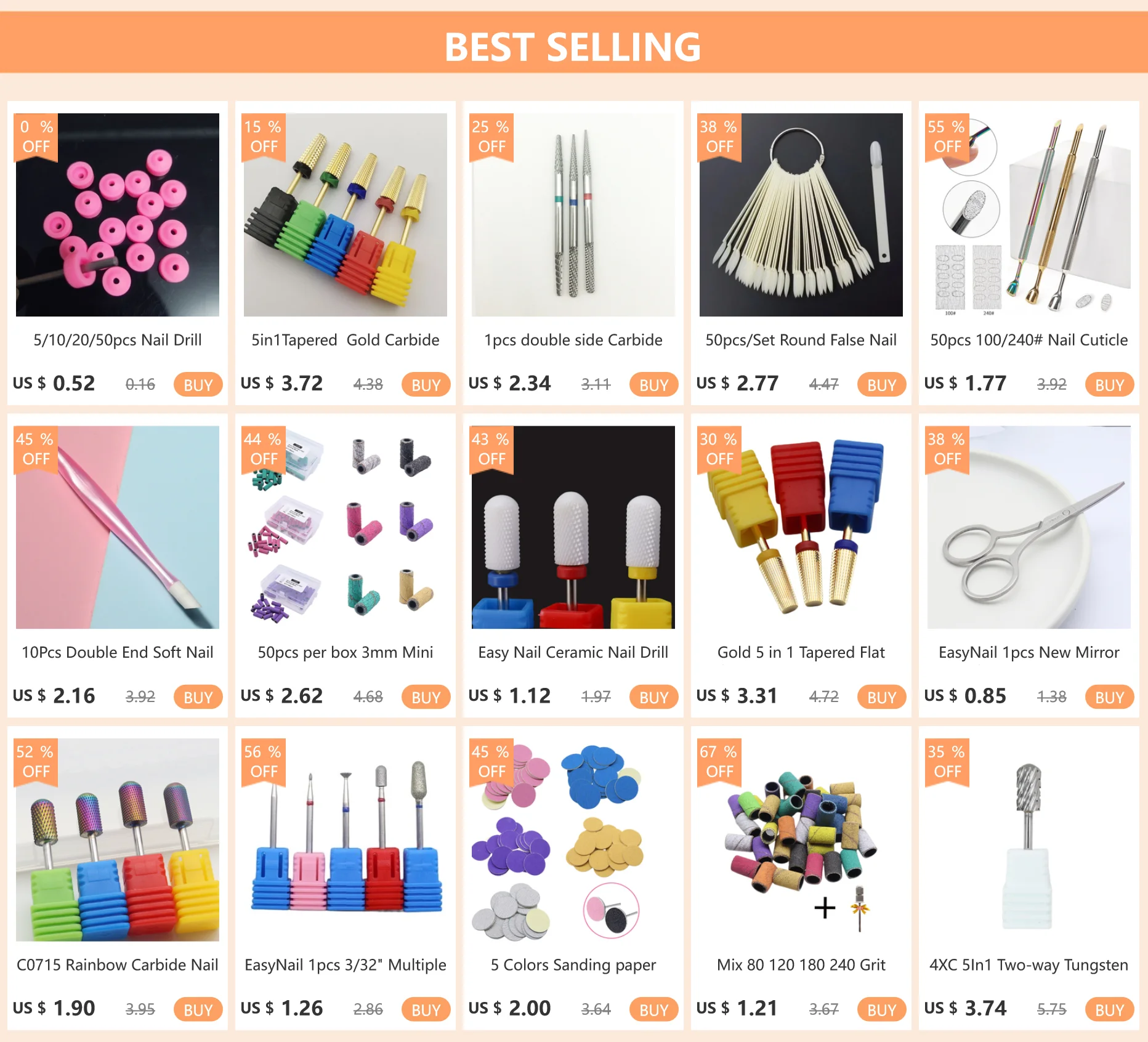 Nail Drill Bit Diamond pedicure polishing Cap Foot Callus Cuticle Cutters Burr Bits Manicure Accessories Milling