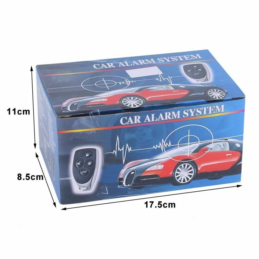 Universal 1-Way Car Alarm Vehicle System Protection Security System Keyless Entry Siren + 2 Remote Control Burglar Alarm
