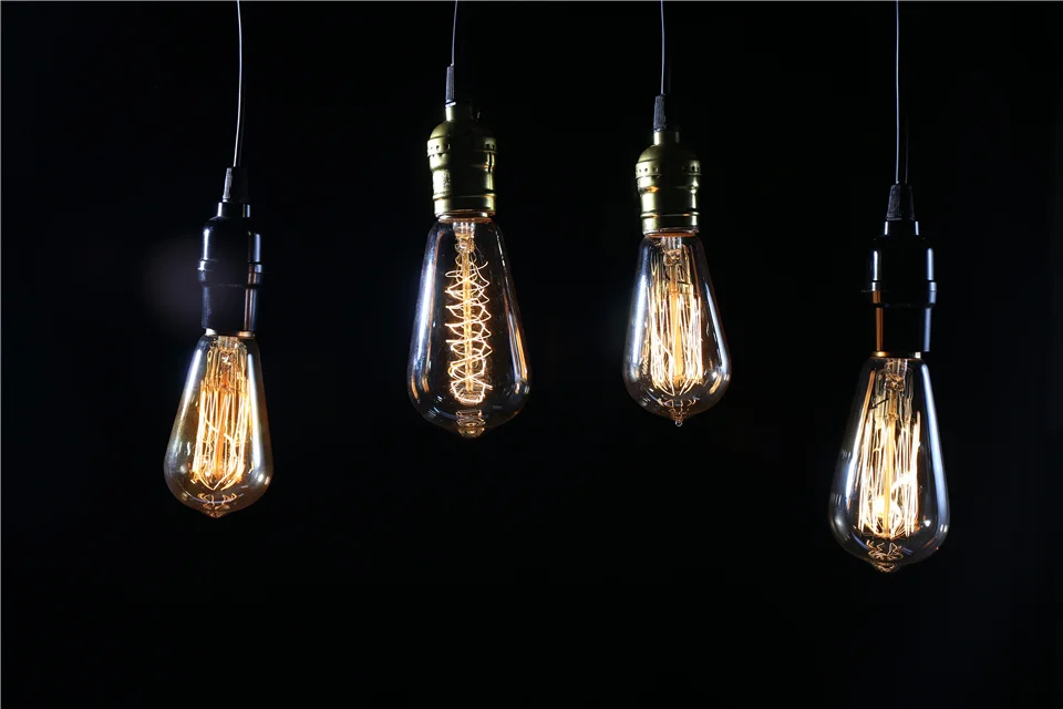 6pcs/lot Retro Edison Bulb C35 T45 ST64 G80 G95 A60 Filament Light 40W E27 Vintage Ampoule Incandescent Lamp Decorative Lights