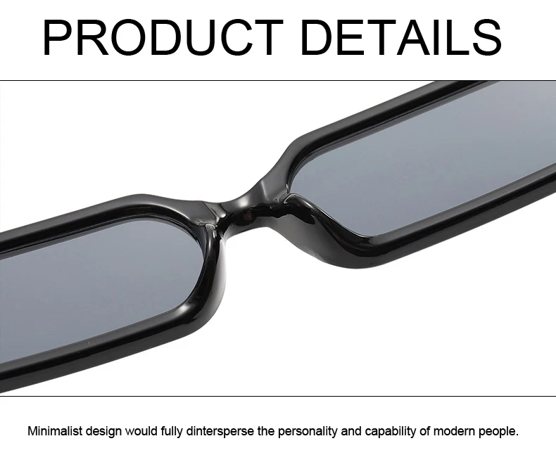Rectangle Fashion Sunglasses Man Hip Hop Vintage Designer Black Shades Sun Glasses Small Frame Personality Oculos De Sol