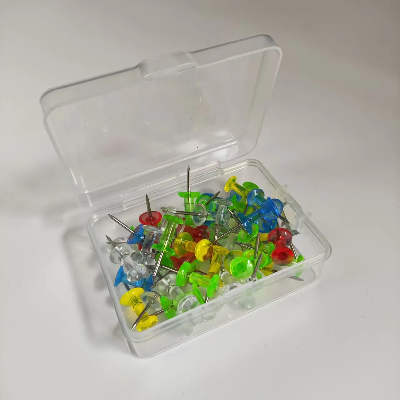 50PCS Push Pins Clear Multicolor Plastic Head Thumb Tacks For Bulletin Board Corkboard Office Photo DIY Craft Projects