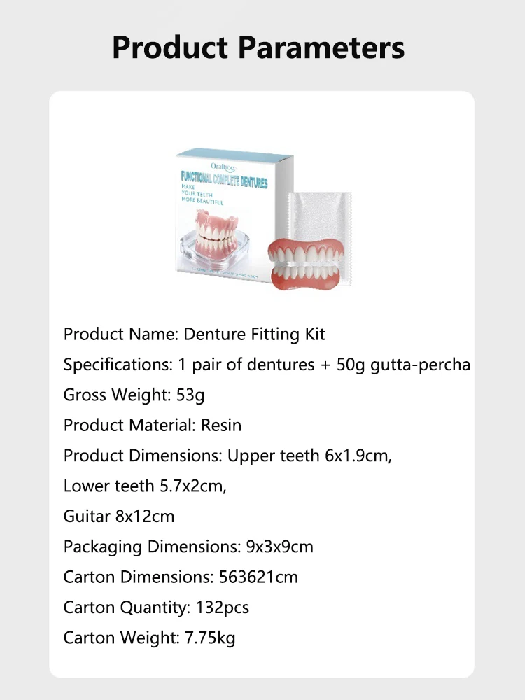 New Fake Teeth Dentures Full Set Natural Upper Lower Silicone Braces Instant Confident Smile Veneers For Men Women Oral Care