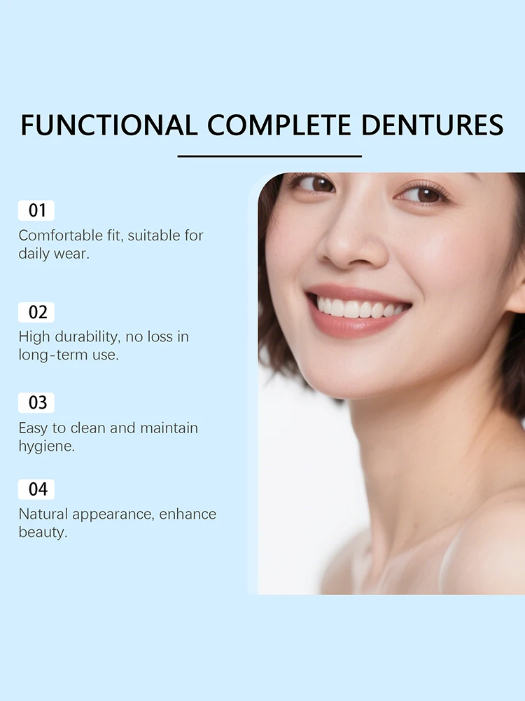 New Fake Teeth Dentures Full Set Natural Upper Lower Silicone Braces Instant Confident Smile Veneers For Men Women Oral Care