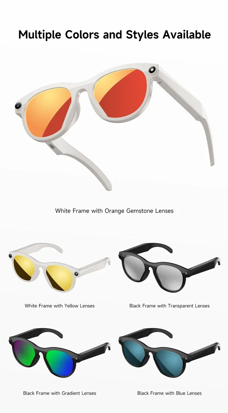 2026 Lenovo ChatGPT4.0 8KHD Smart AI Glasses Color Changing 1200MP Translate Camera Bluetooth Call Voice Assistant Music Control
