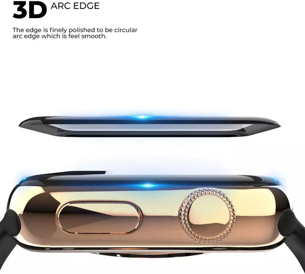 Protective Film For Apple Watch 44mm 45mm 40mm 41mm 49mm 38mm 9D Curved Screen Protector For iWatch Series 9 8 7 6 5 Ultra 3 2 1