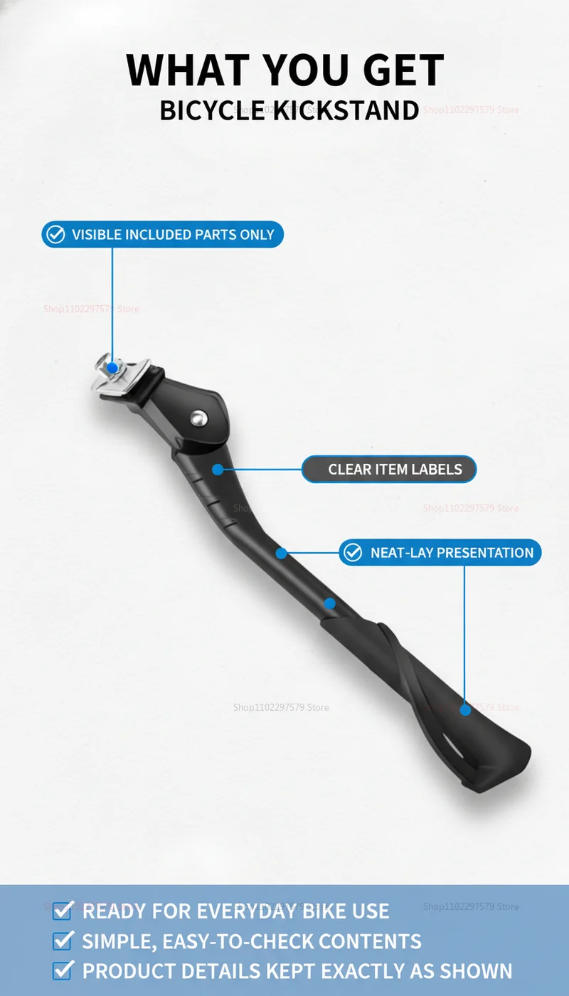 Adjustable Aluminum Mountain Bike Support Pole Thickened Reinforced Anti-slip Bike Stand for Off-road Cycling Repair and Storage