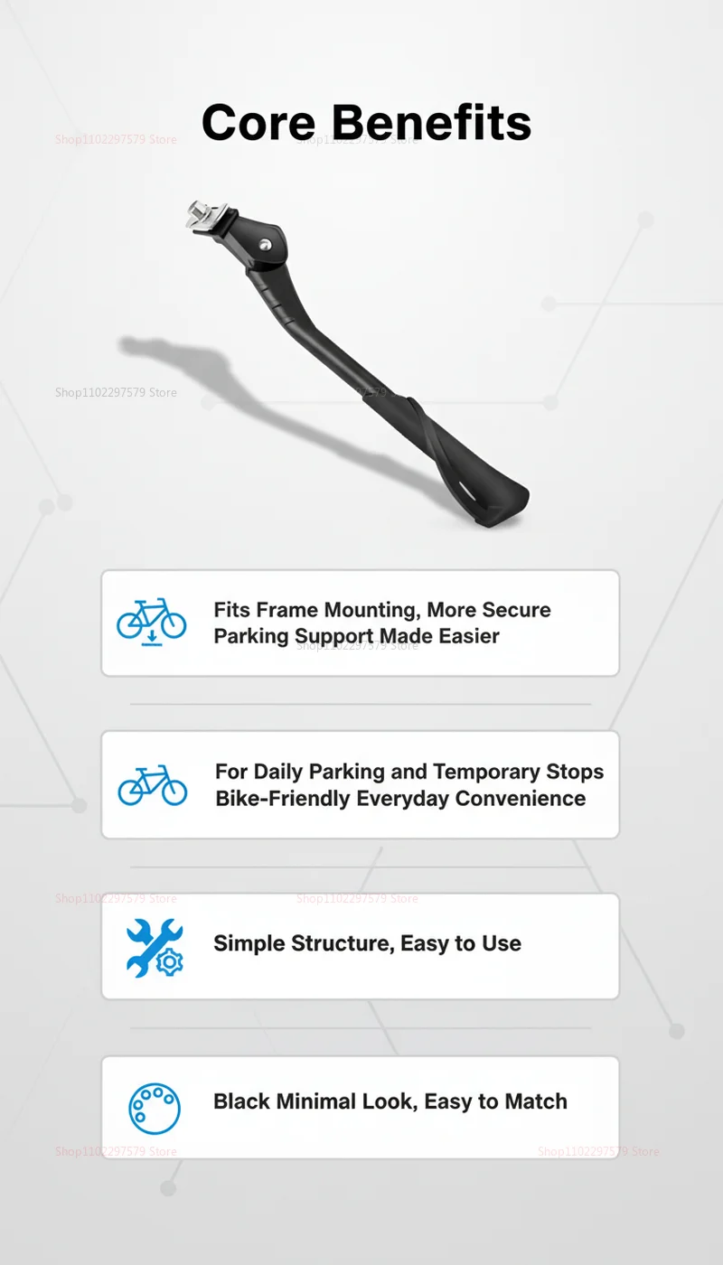Adjustable Aluminum Mountain Bike Support Pole Thickened Reinforced Anti-slip Bike Stand for Off-road Cycling Repair and Storage